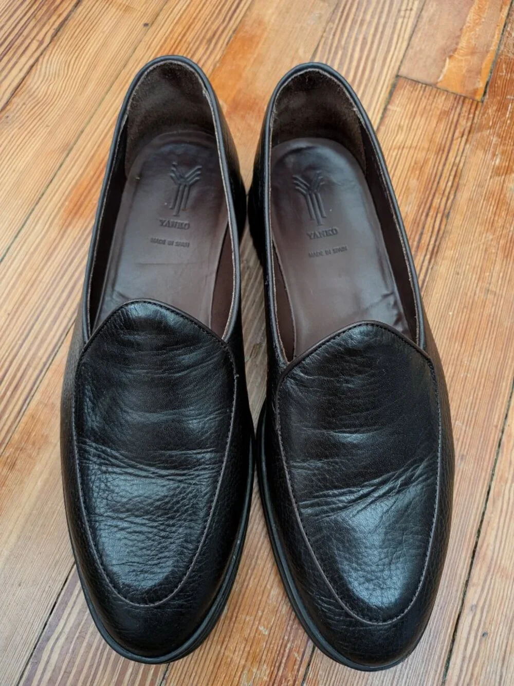 Yanko Belgian Loafers Comfort Sole Brown Soft Grain 42.5 9US